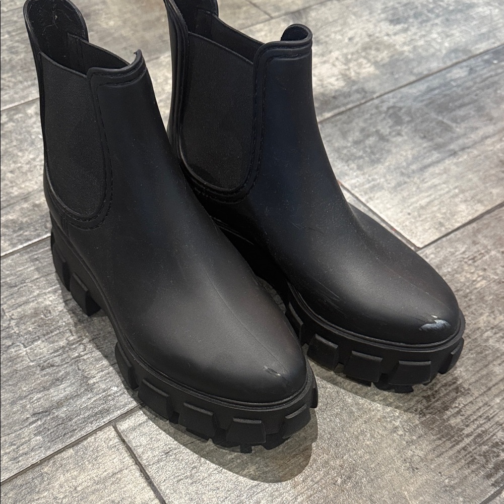 Jeffrey Campbell Black Chunky Chelsea Ankle Boots